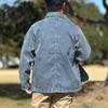 Hanes Stretch Denim Sizes and LL Men's Jacket, M, L, (JP, Alphabet, M, Navy)