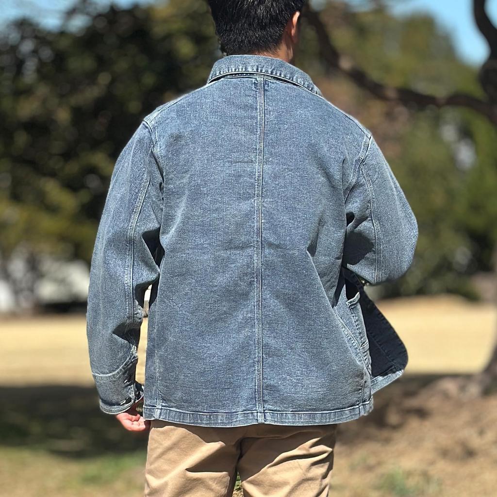 Hanes Stretch Denim Sizes and LL Men's Jacket, M, L, (JP, Alphabet, M, Navy)
