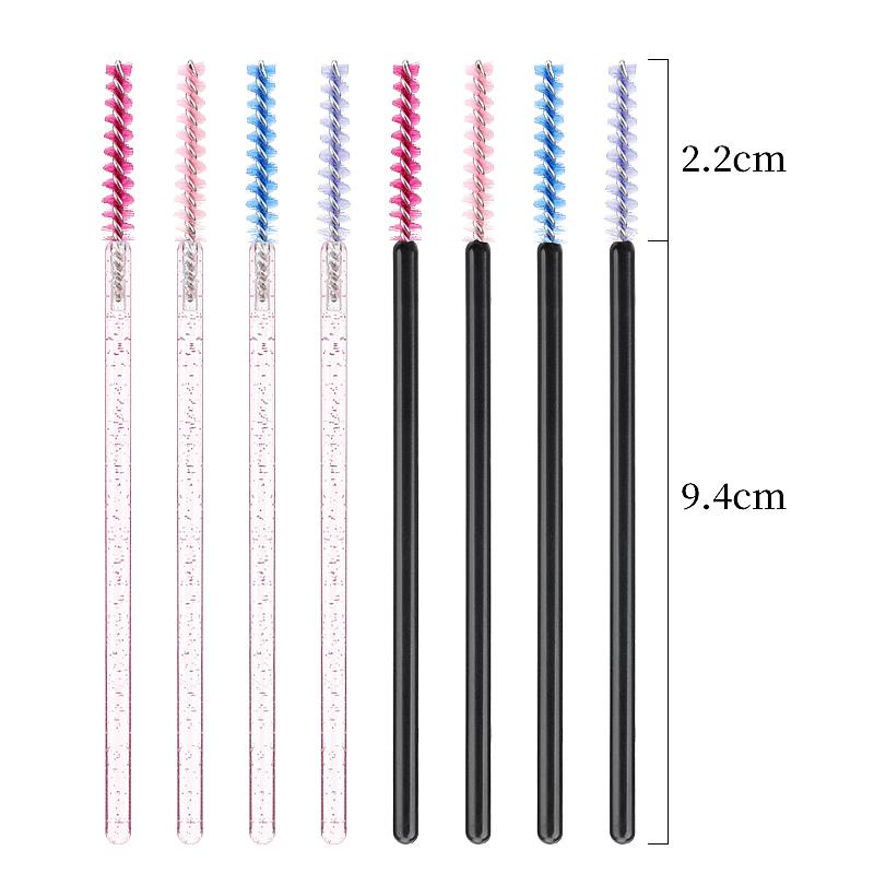 NEW 50Pcs Makeup Eyelash Brushes Disposable Crystal Eyebrow Brush Diamond Handle Mascara Wand Applicator Lashes Extension Tools