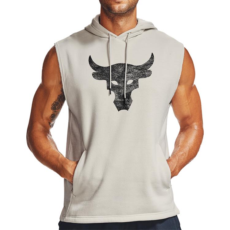 Under Armour Sleeveless Fleece Hoodie Men Hoodies Gray 1357181-110