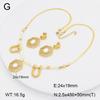 Stainless Steel Gold Flower Set Women 4pcs Necklace Earrings Bracelet Ring Cubic Zirconia Luxury Wedding Party Anniversary Gift