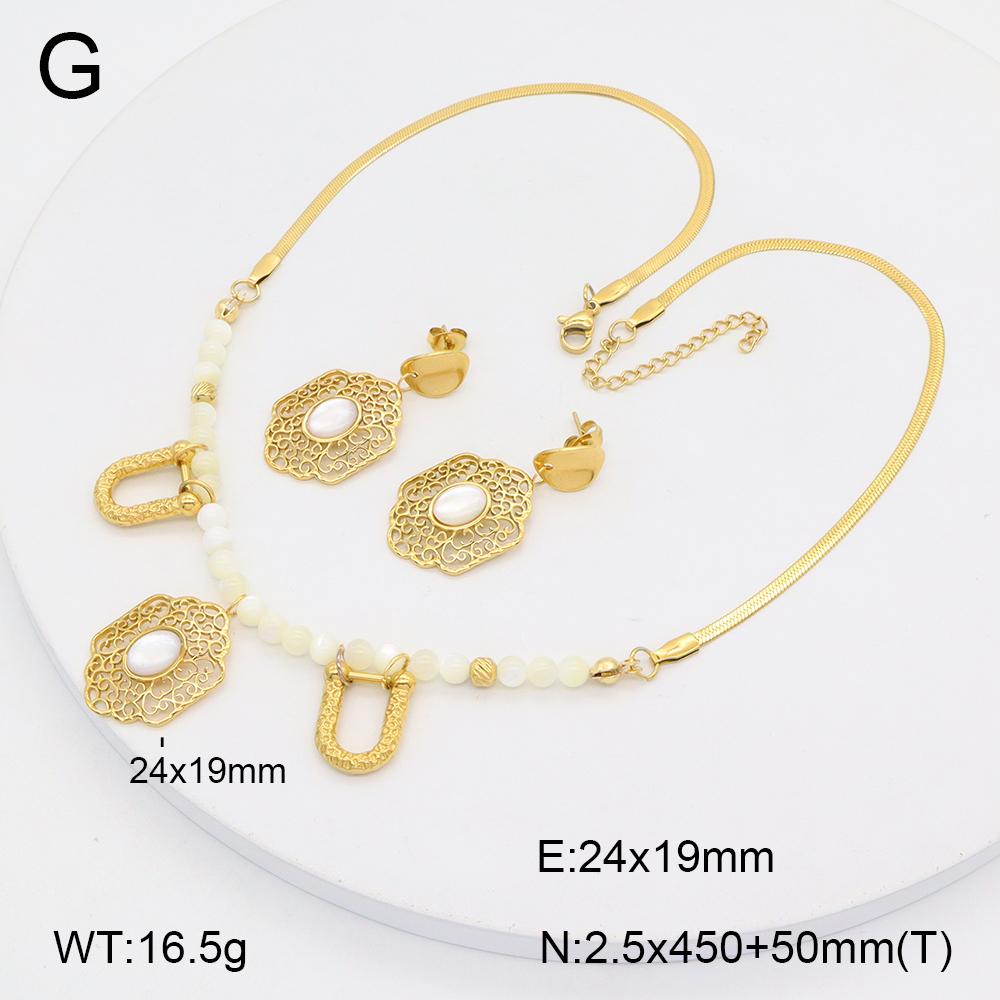 Stainless Steel Gold Flower Set Women 4pcs Necklace Earrings Bracelet Ring Cubic Zirconia Luxury Wedding Party Anniversary Gift