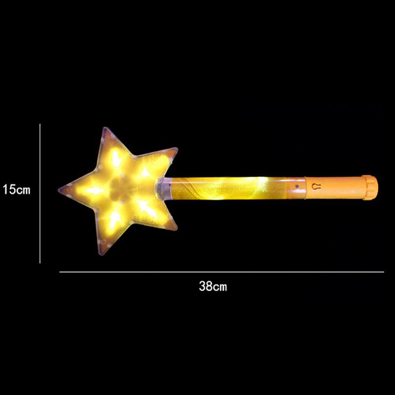 Pentagram Star Glitter Stick Luminous Flat Star Light Stick Concert Cheering Supplies
