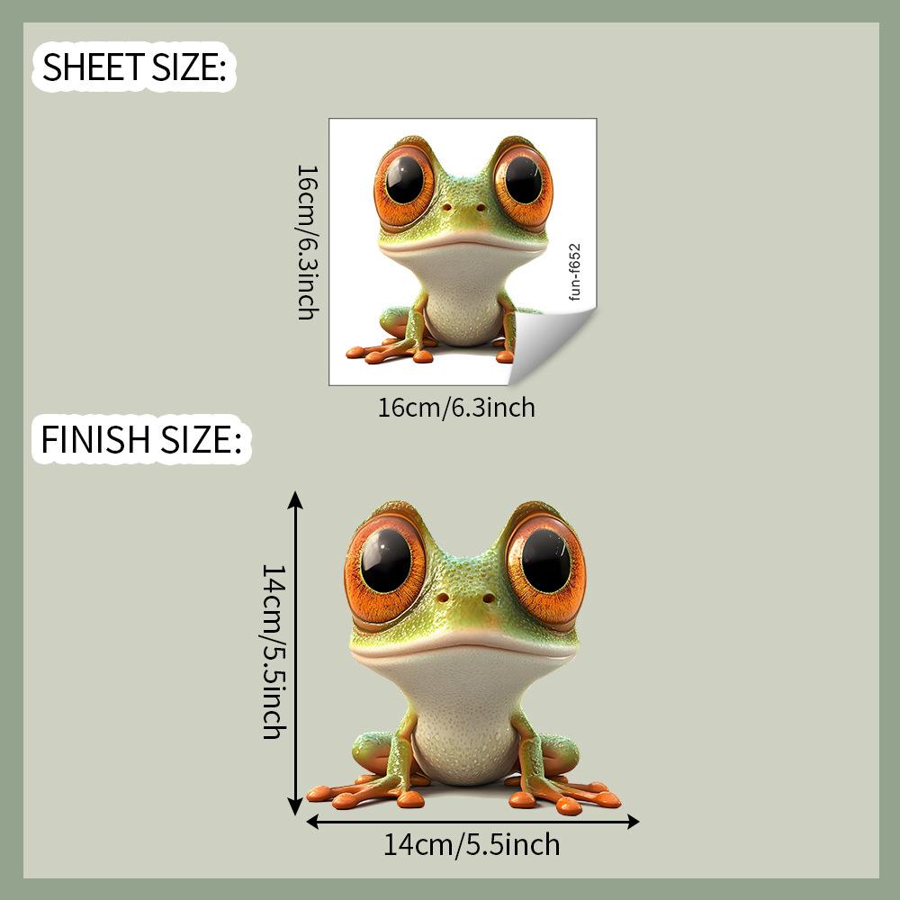 Quirky Big-eyed Frog Glass Car Beautification Decoration Window Sticker