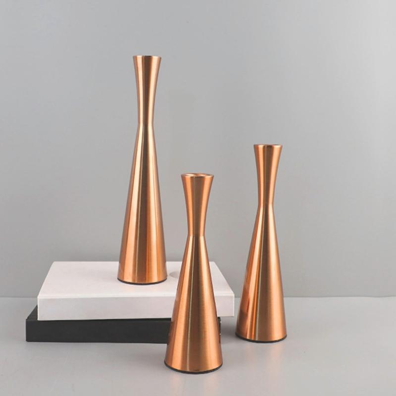 Modern Candle Stands 3 Piece Decorative Taper Candlestick Metal Candleholders For Table Centerpieces Or Patios Decors