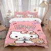 Hello Kitty Adventure Print 3Pcs Bedding Setduvet Cover With 2 Bedropillowcase Home Birthday Gift
