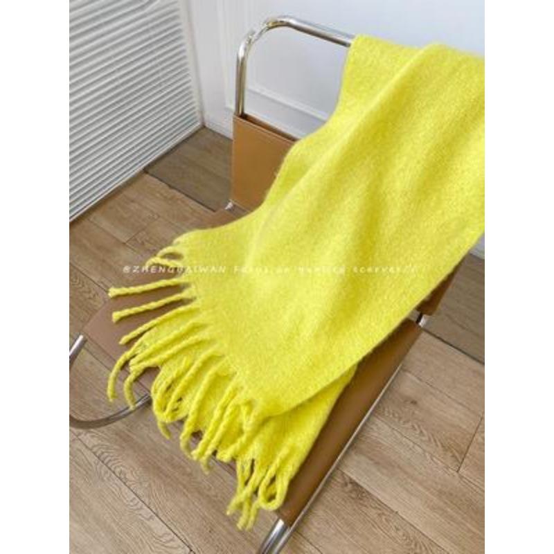 Limited-time snap-up price! Mohair fleece scarf women's 14 classic colors, warm in autumn and winter, soft and thickened scarf, solid color