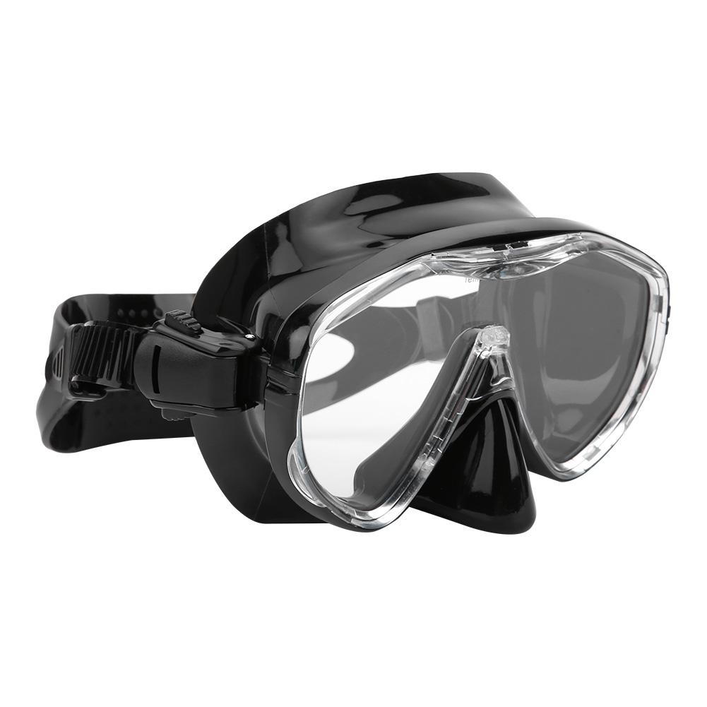 Adult Diving Goggles Face Shield Glasses Silicone Professional Snorkeling EquipmentsMK‑101  Black