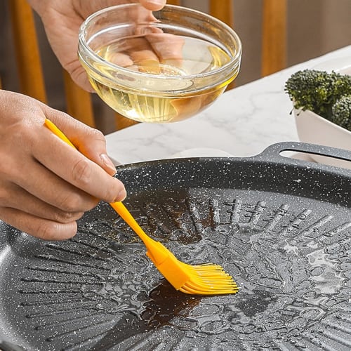 Grill Pan, Yakiniku Plate, Frying Pan, Baking Tray, Outdoor Grill Plate, Yakiniku Frying Pan, Disc-Shaped Frying Pan, 30cm Diameter, Non-Stick, Anti-S