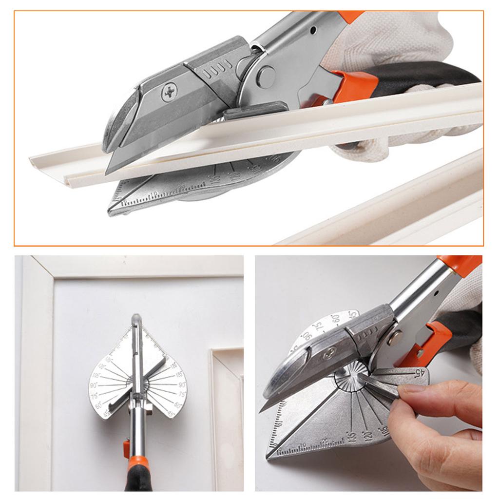 Miter Shears Adjustable 45-135° Sharp Trunking Shears Wood Plastic Multi Angle Miter Scissors With 2 Blades For Cutting Wood Pvc