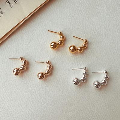 926 Silber Hängeohrringe, Ohrringkugel, 16 Karat vergoldet, Rund Dodge