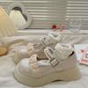 Fashion Ladies Pumps Platform Cute Women's Mary Jane Shoes Pearl Kawaii Round Toe Spring Comfortable and Elegant Non Slip Genuine Mark