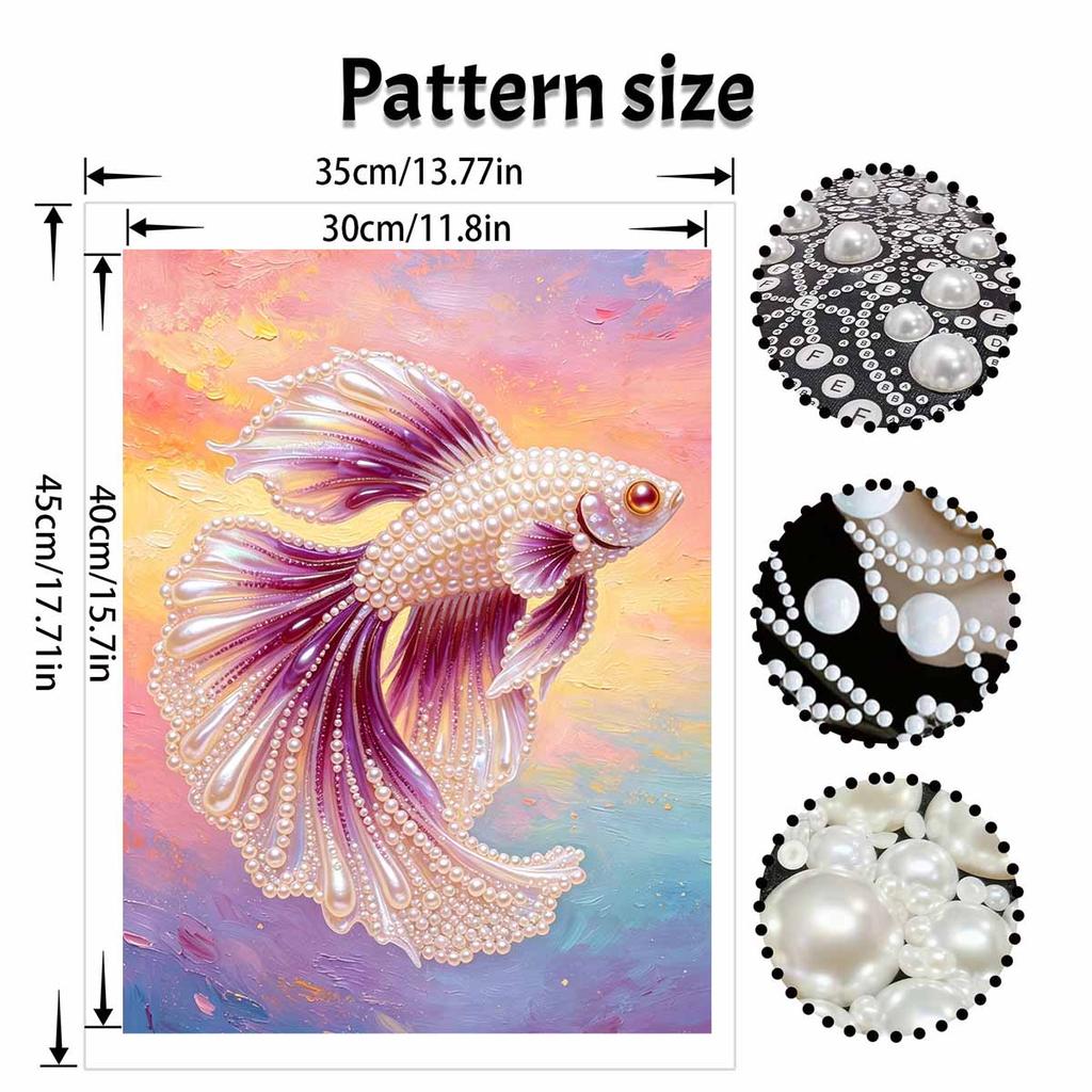 Animal series pearl painting Betta fish diy handmade 5D highvalue hanging living room decoration painting