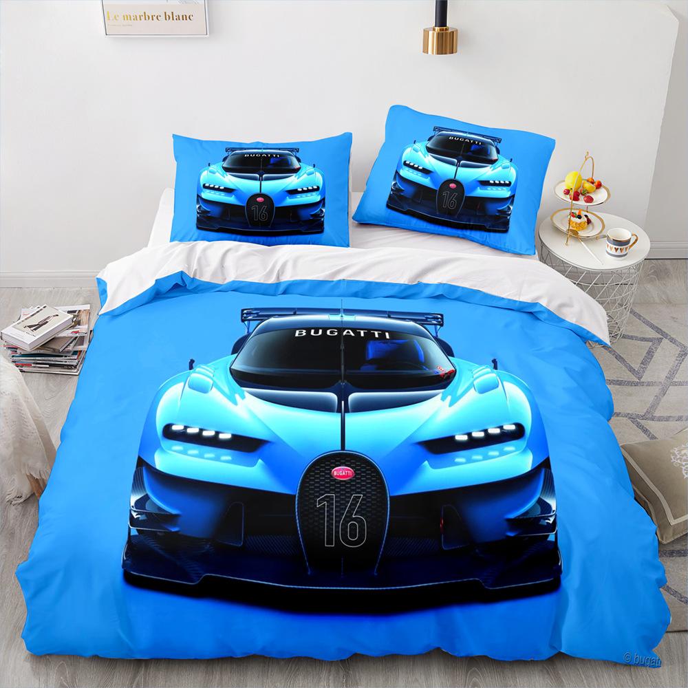 Sports Car Duvet Cover Sets Full Size,3 Piece Race Car Bedding Sets With Pillowcases For Teens Boys 2/3pcs Polyester Quilt Cover