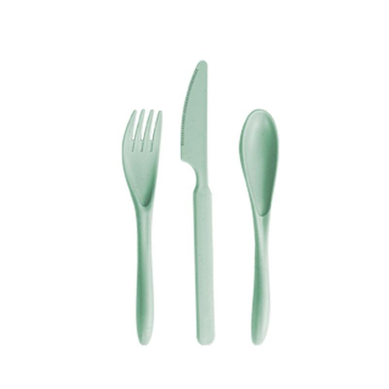 Wheat Straw Travel Cutlery Set: Knife, Fork, Spoon with Storage Box