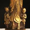 Copper Guanyin Bronze Statue of Buddha Standing Holding The Child Bodhisattva Home Living Decor