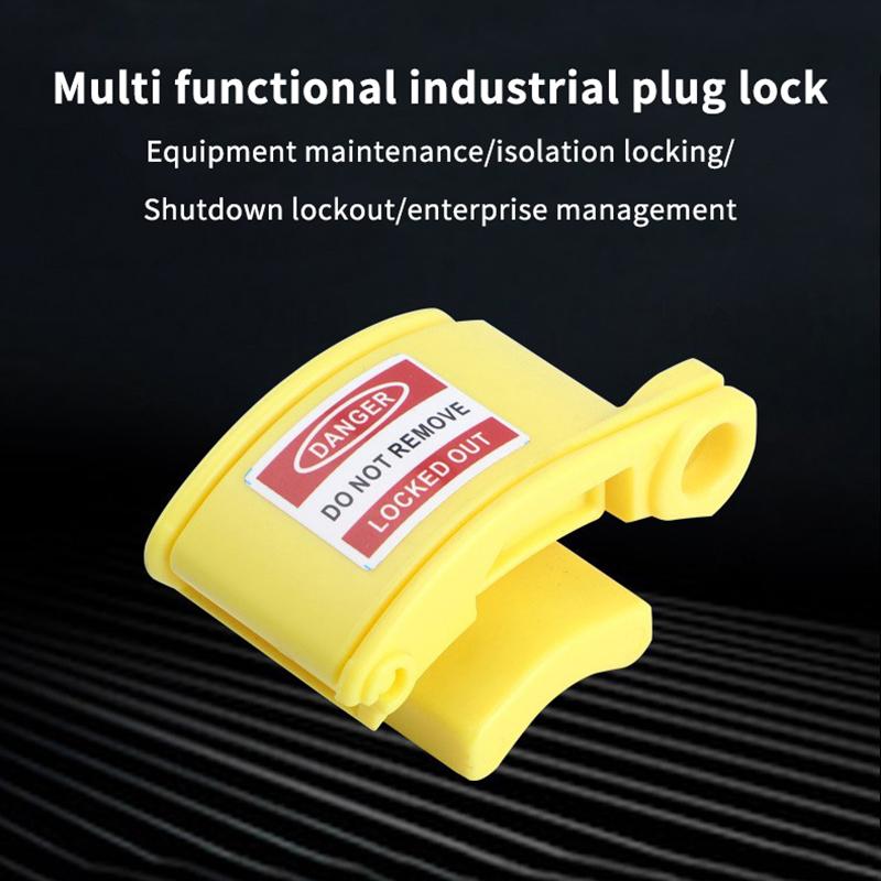 Industrial Plug Lockout with Padlock Waterproof Multipurpose Power Connector Device for Factory Machine Maintenance
