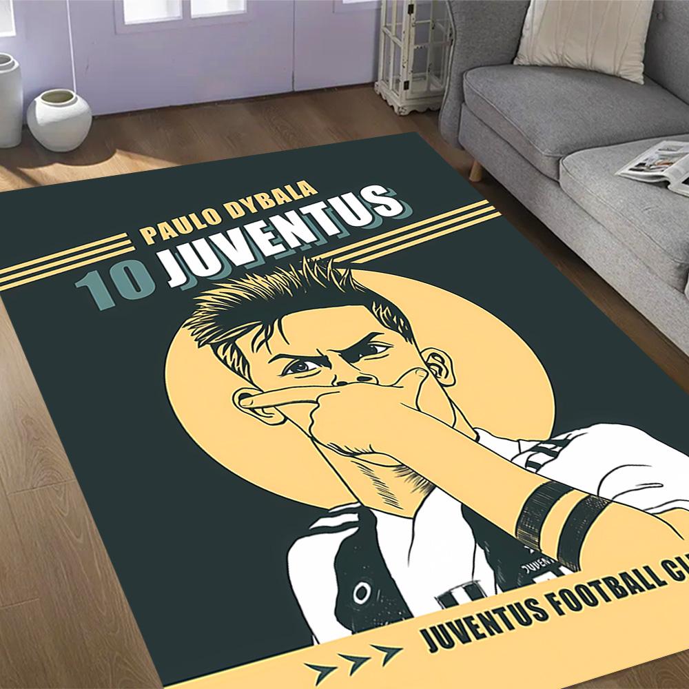 Ronaldo's Legacy In Red Themed Anti-Slip Rugs - Polyester Home Decor, Suitable for Bedrooms, Living Rooms, Doorways, Studios, and Decorations