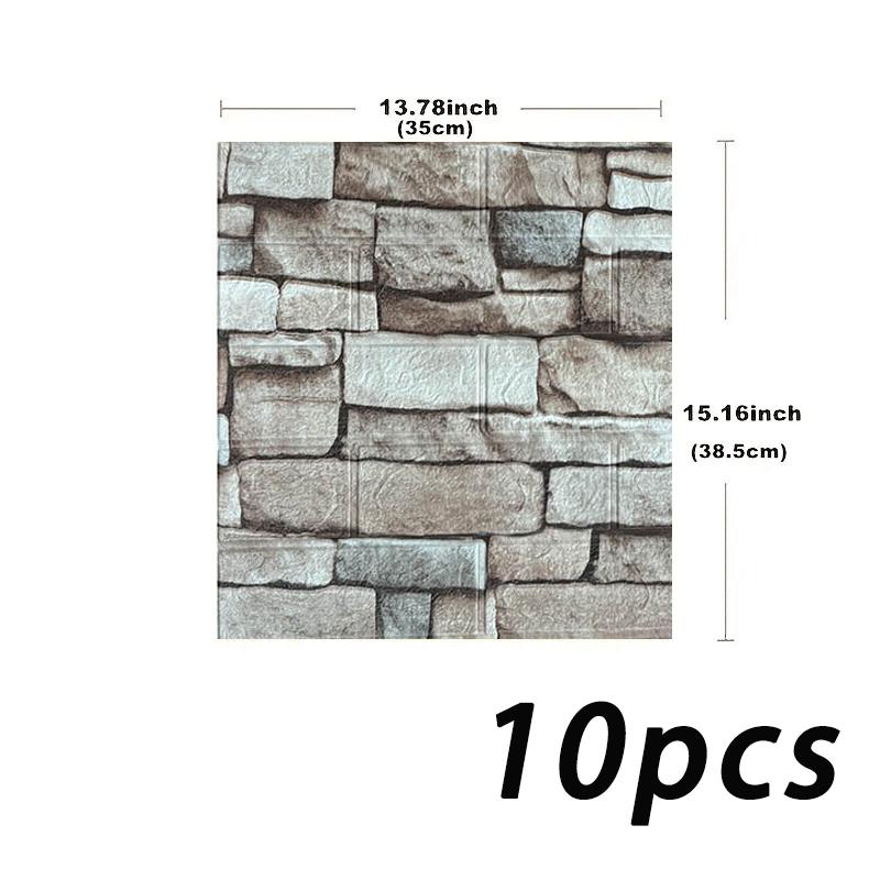 3D brick patterned wallpaper waterproof 38.5X35cm retro color self-adhesive living room wall sticker