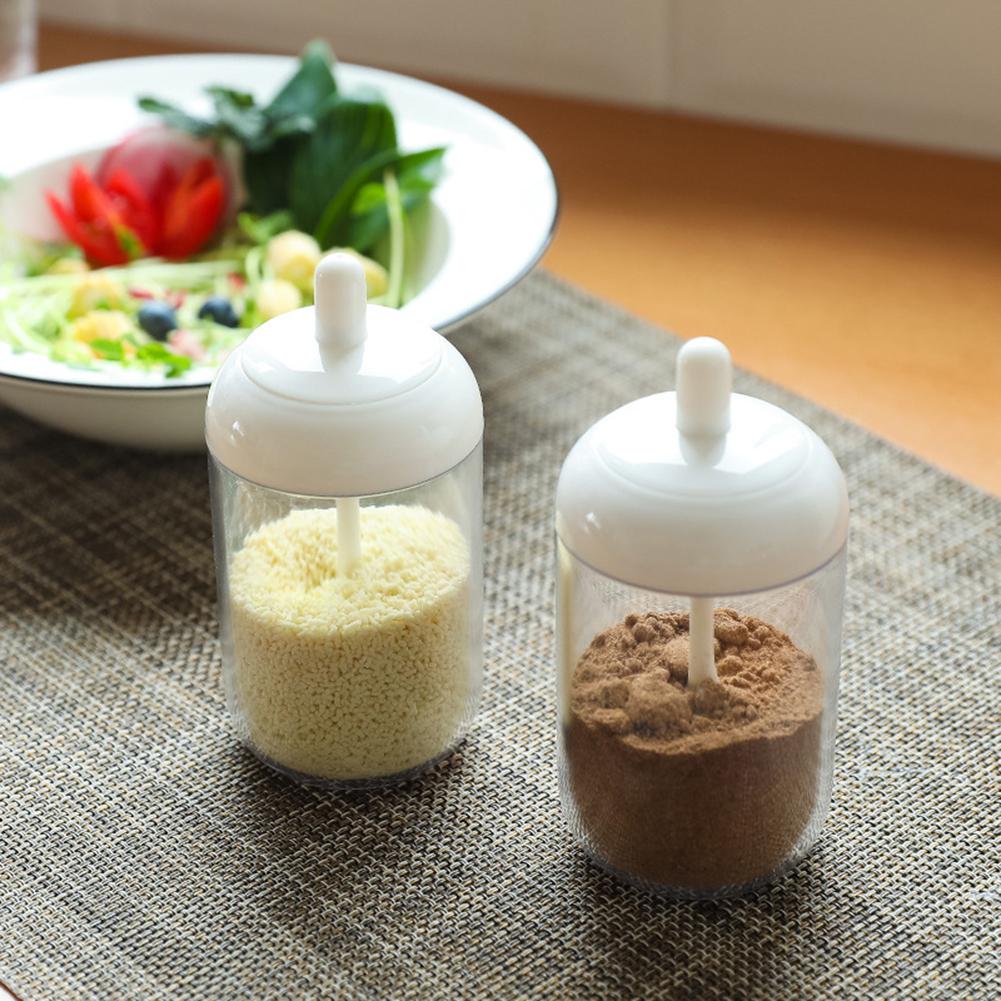 Salt Spice Lid Seal Pepper Sugar Bottle Spoon Seasoning Box Jar Kitchen