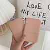Foldable Mini Makeup Mirror Portable PU Leather Student Dormitory Desktop Standing Cosmetic Mirror