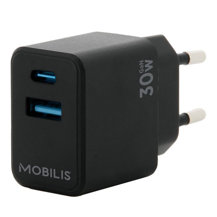 Chargeur Secteur 30W GaN port USB-C, Adaptateur Quick Charge Mural Rapide pour Smartphone &amp; Tablette