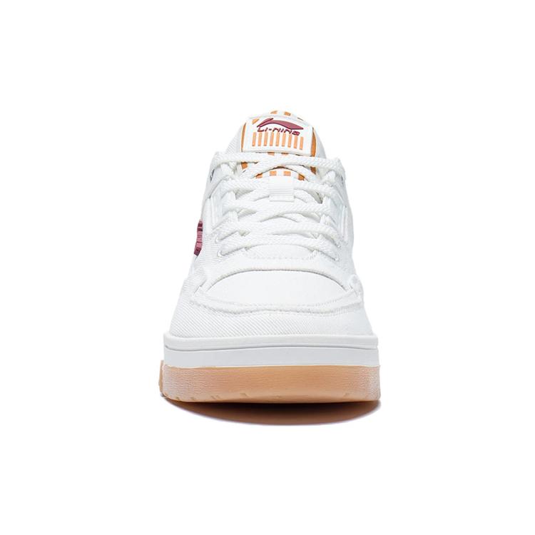 New LiNing Zhi Tian Qi Tian Abrasion Resistant, Lightweight, And Breathable Low Top Skateboard Shoes Ecru AGCS079-5