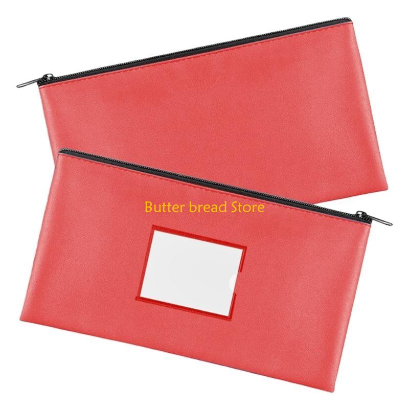 W89C Office File Organizers Waterproof PU Card Slot Clear Front for Professional Use