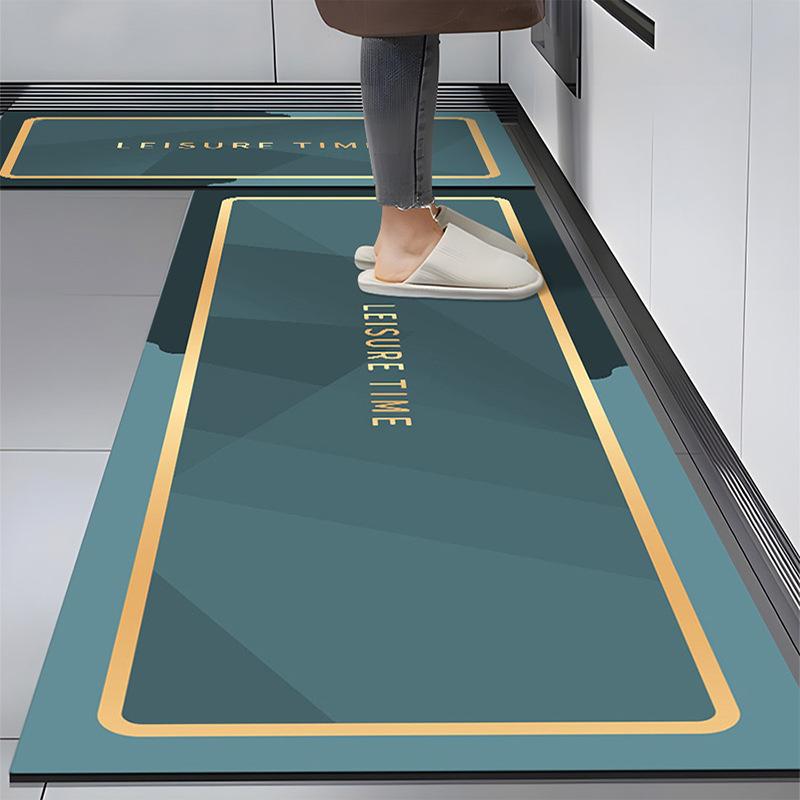 Morandi Style Square Kitchen Foot Pad Water Absorption Oil-absorbent Mat for Household Easy-to-make Soft Diatom Mud Floor Mat