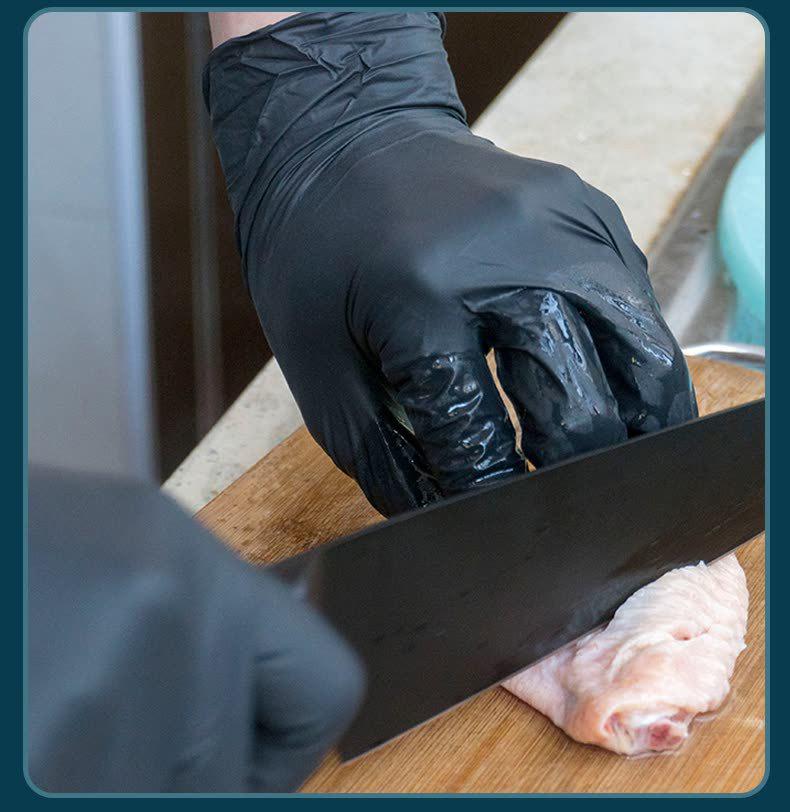 Inco Extra Dicke, strapazierfähige Nitrilhandschuhe - Puderfrei, ölbeständig, lebensmittelecht für Küche, Catering und Reinigung.
