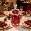 Creative Holiday Table Centerpiece 350ML Santa Stuck Whiskey Bottle Glass Empty Christmas Wine Decanter Festive Barware for Season Novelty Drinkware