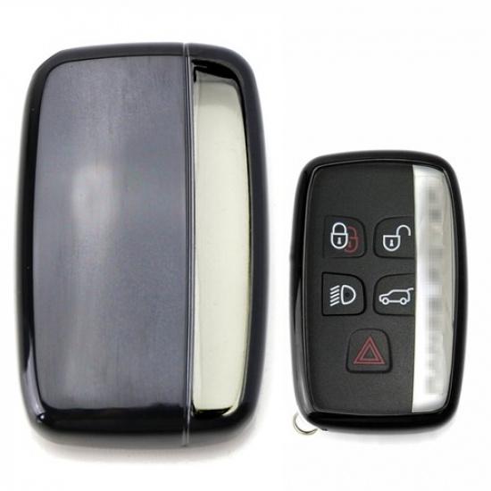 Passgenaue Chrom Schwarz TPU Schlüsselanhängerhülle für 2010-16 Land Rover Keyless Smart Key