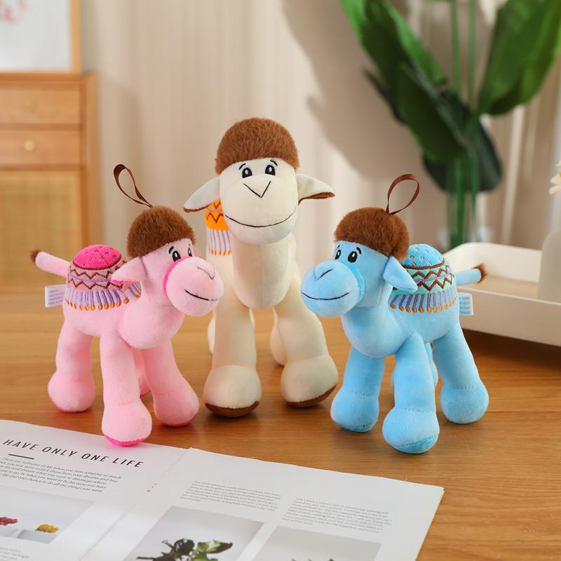 20/25Cm Colorful Camel Plush Toy Standing Desert Cartoon Animal Plushie Blue Cream Pink Plushie Birthday Present