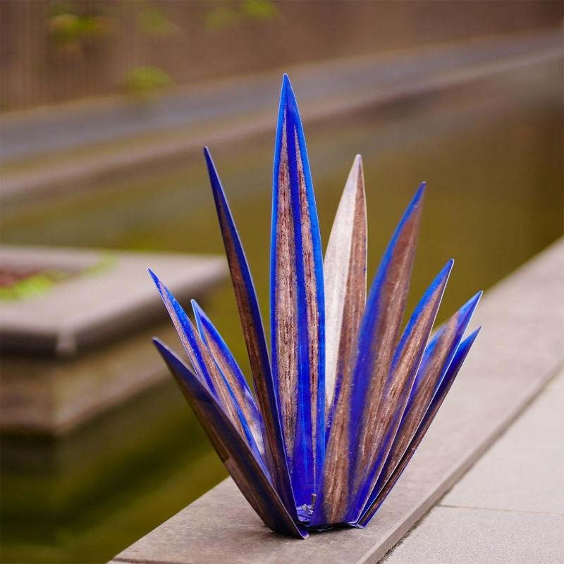 Agave Garden Decorations for Outdoor Yard Stake Hand Painted Tequila Sculpture
