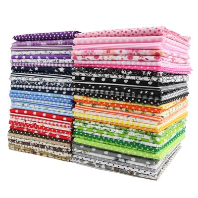 Set di tovaglie patchwork a 7 colori: Tinta unita, floreale, scozzese, a pois, tessuto di cotone fai da te, stampe di piante fresche
