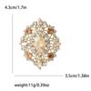 Rhinestone Oval Brooch for Women Unisex Crystal Glass Pins Banquet Party Backpack Gifts Jewelry Accessories
