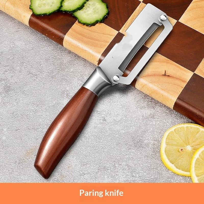 Stainless Steel Fruit Peeler 2-In-1 Bottle Opener Paring Knife Planer Sugarcane Potatoes Fruit Vegetables Scraping Kitchen Tools