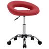 Rolling Work Stool In Burgundy Artificial Leather
