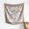 1116 New Camellia Print Silk Scarf, Summer Thin High-End Korean Fashion Chest Wrap Square Scarf and Headscarf Decoration