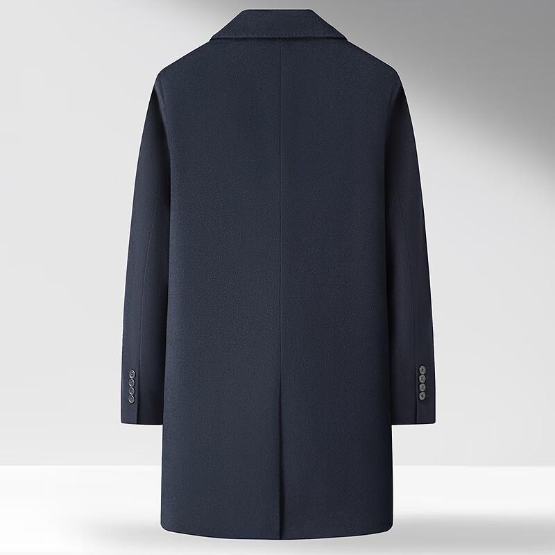 FAPAI Men's Business Lapel Merino Wool Down Overcoat