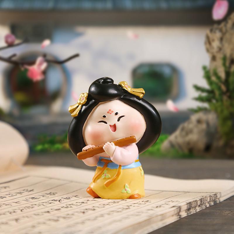 Kreativer Handyhalter im Stil der Tang-Dynastie mit Glücksbringer: Exquisites Harzornament