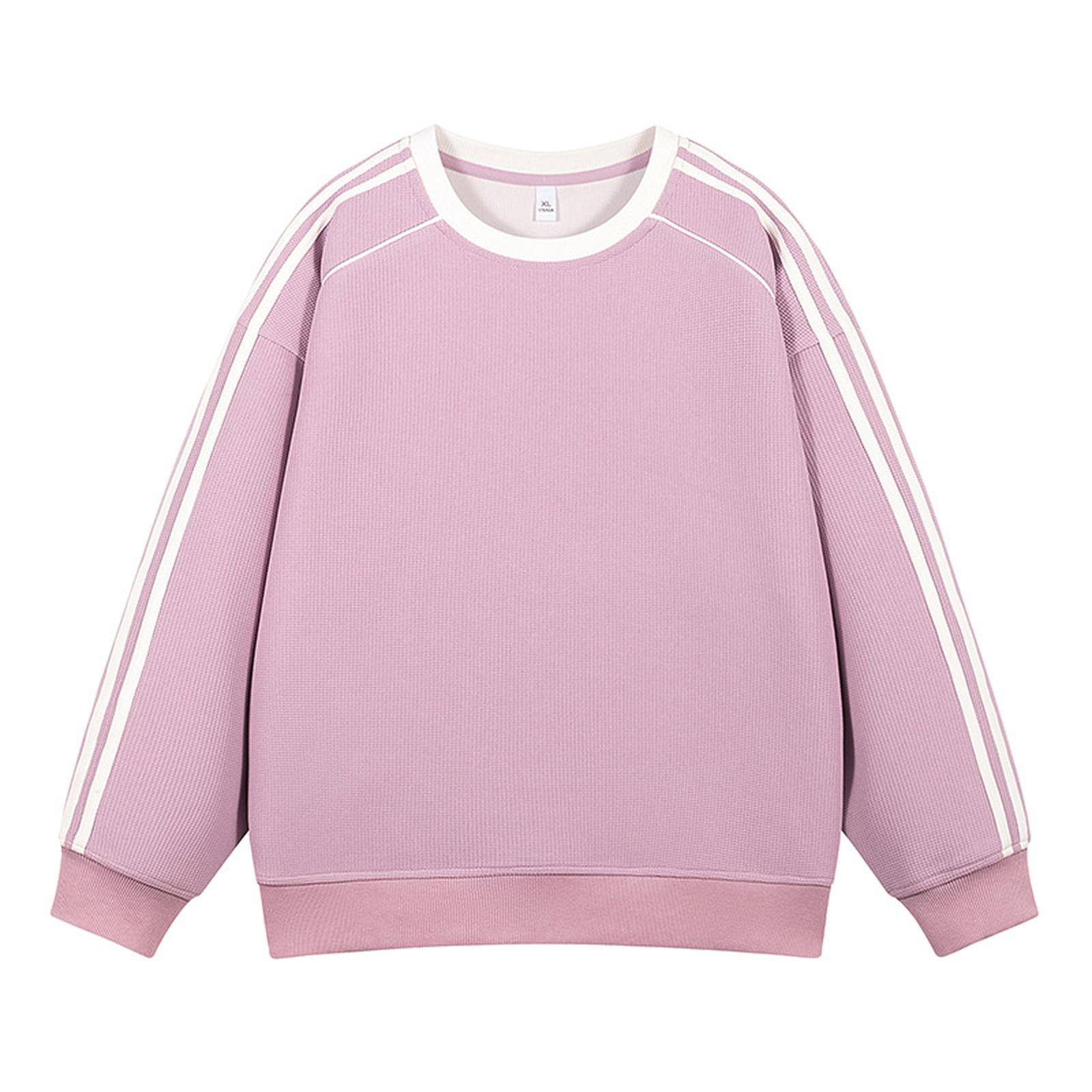 

Повседневный полосатый свитшот с круглым вырезом, дышащий и легкий спортивный топ, приталенный полосатый свитшот XL розовый