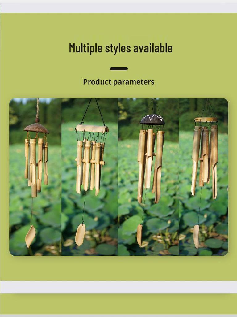 Bamboo Wind Chime: Outdoor Asian-Inspired Courtyard, Balcony, and Camping Ornament
