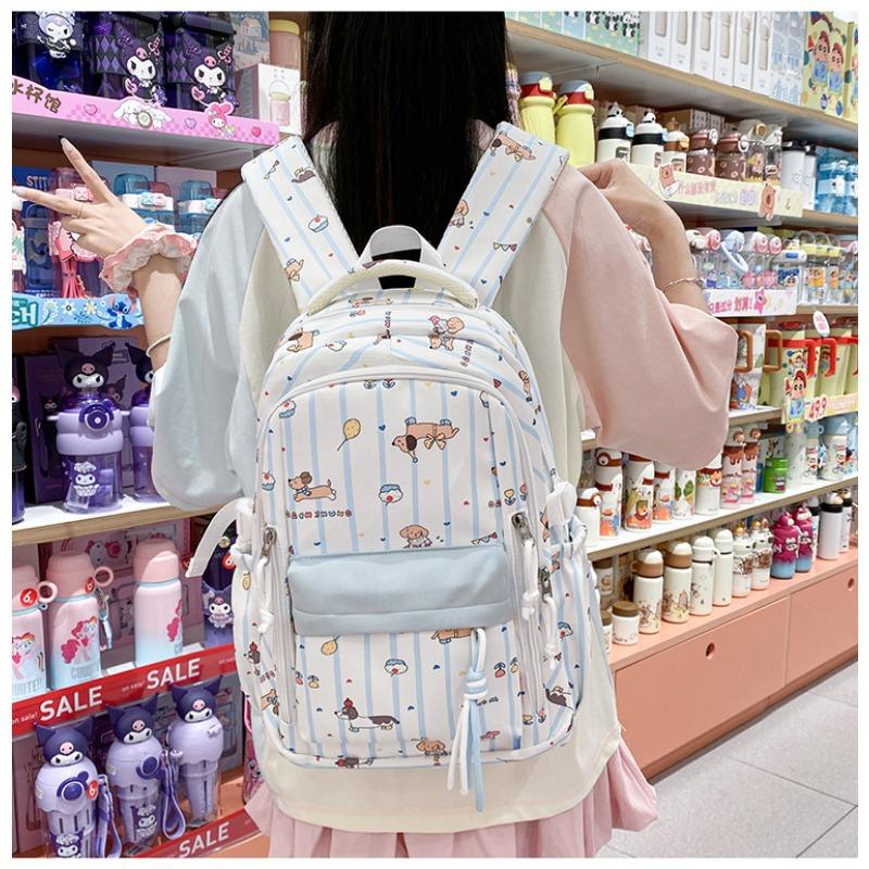 New high-value, fresh, sweet and cute puppy backpack, lightweight spring outing backpack for junior high school students
