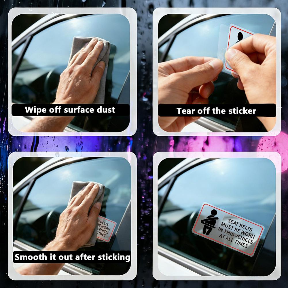 Waterproof PVC Warning Sign Stickers Vinyl Danger Safety Decals Rectangle Word 50x100mm 10sheets/set