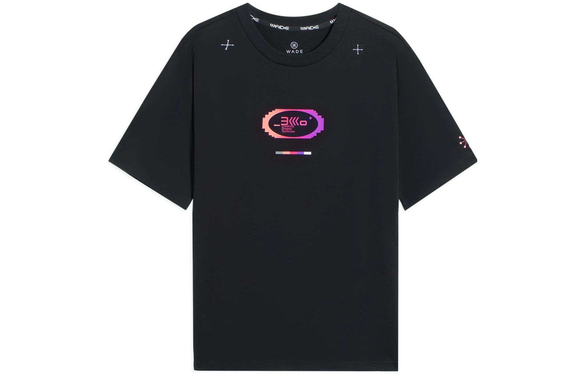 Li Ning Wade Collection T Shirts Men s Black Crew Neck Moderate Straight Fit AHSSA47-1 M