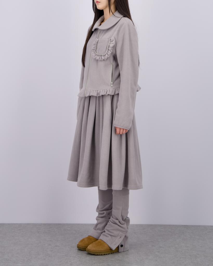 Loaegsyueol Fleece Midi Warmer Skirt_Melange Gray