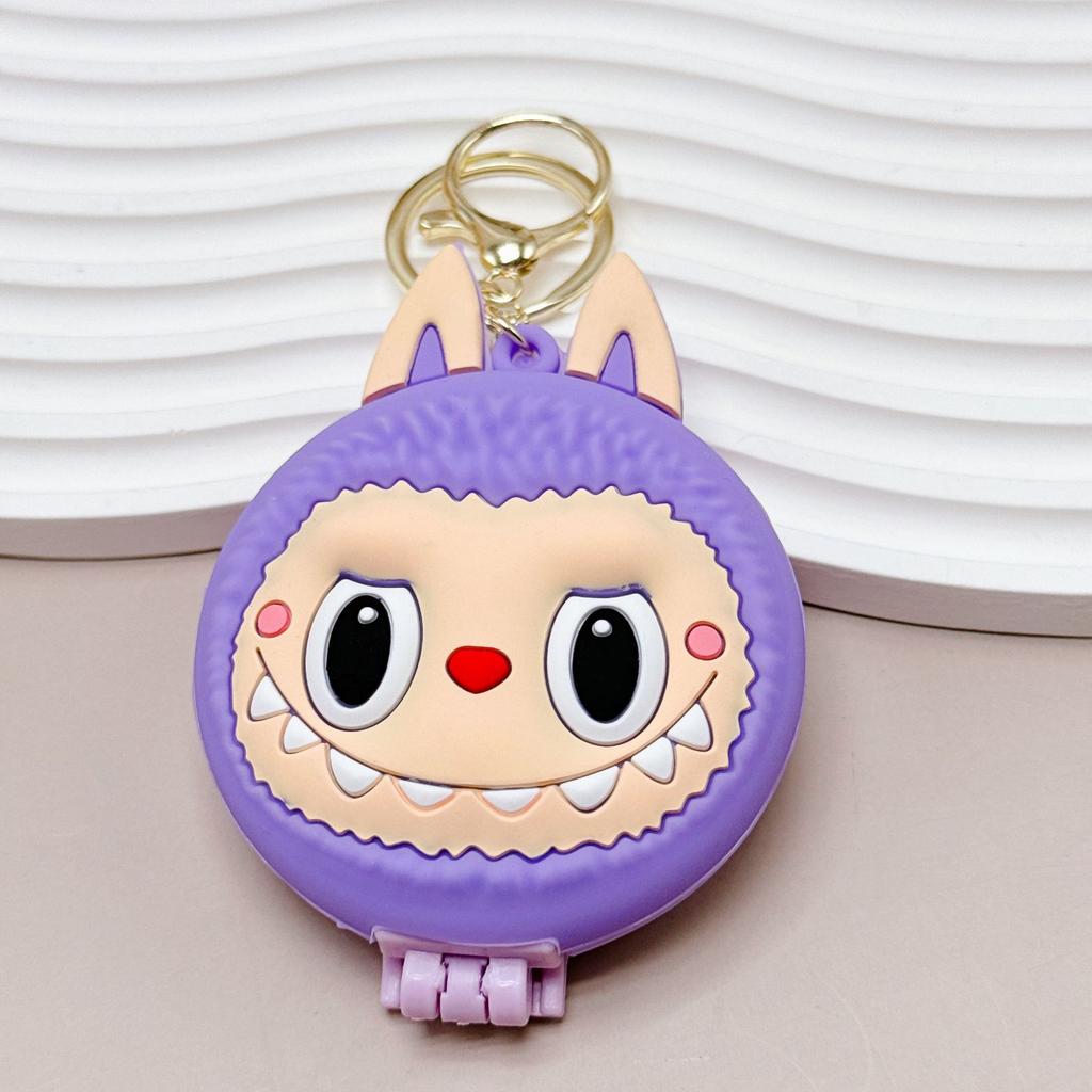 Function 3-in-1 Keychain Decorative Pendant Girls Portable Small Mirror Pendant