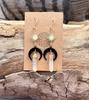 Bohemian Moon Black Quartz Crystal Earrings With Electroplated Alloy For Women And Men