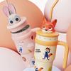 Cartoon Thermos Cup Disney 700ML Stainless Steel Keep Cold and Hot Stitch Lotso Coffee Cup with Straw Portable Car Water Cups